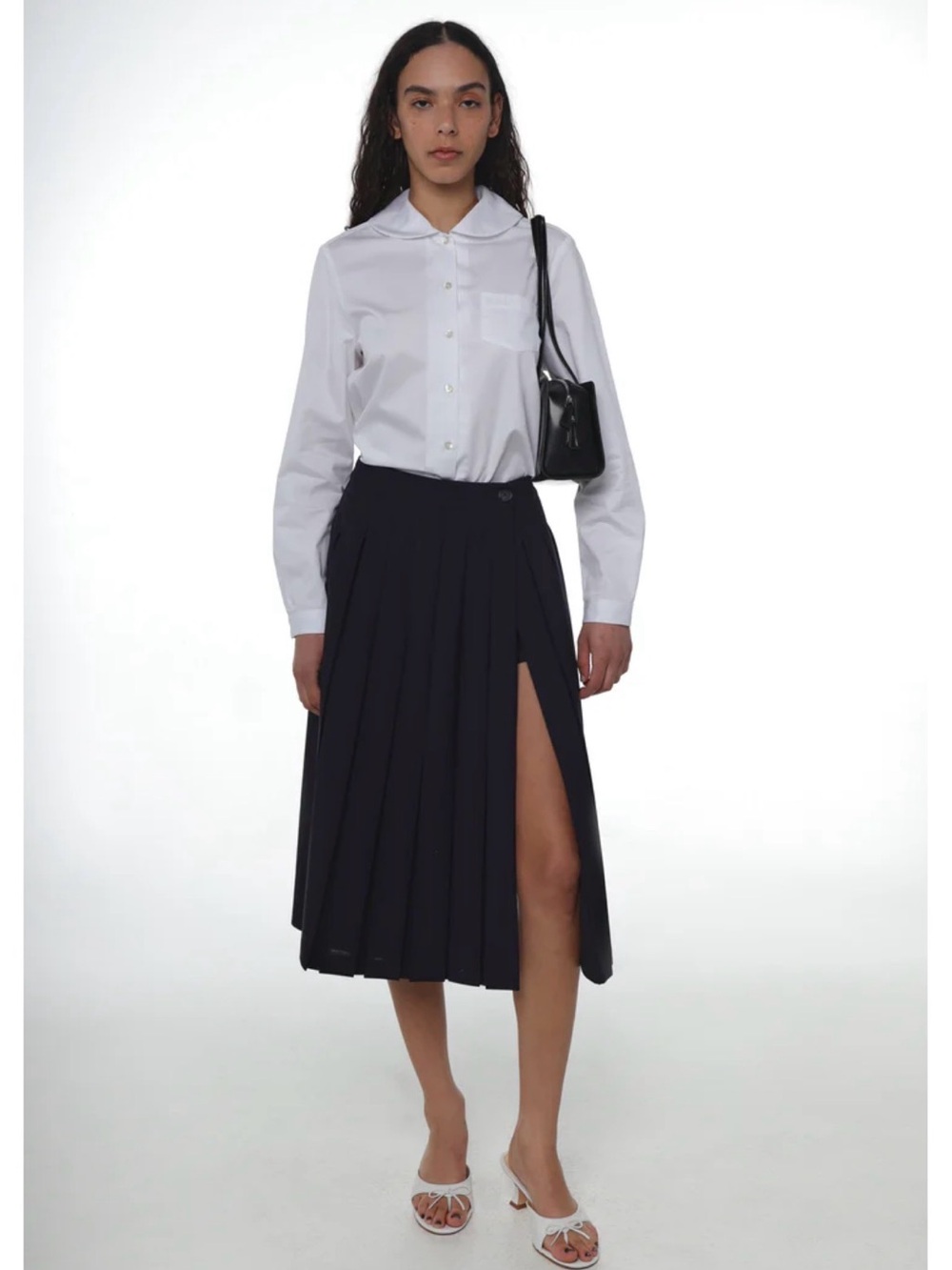 Sandy Liang UNIFORM SKORT IN DARK NAVY